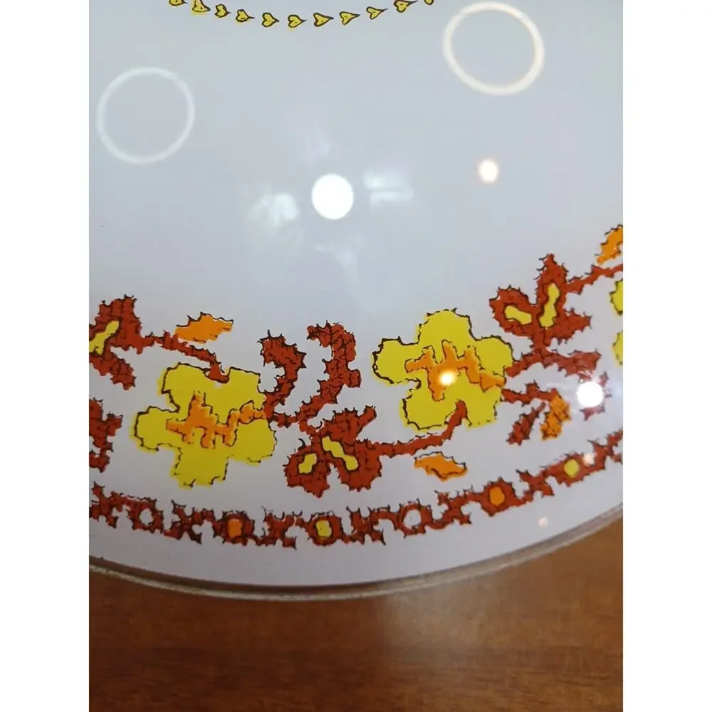15 Inch Vintage Ceiling Light Fixture Glass And Finial Excellent Condition